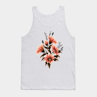 Gazania Floral - Pink Mustard Tank Top